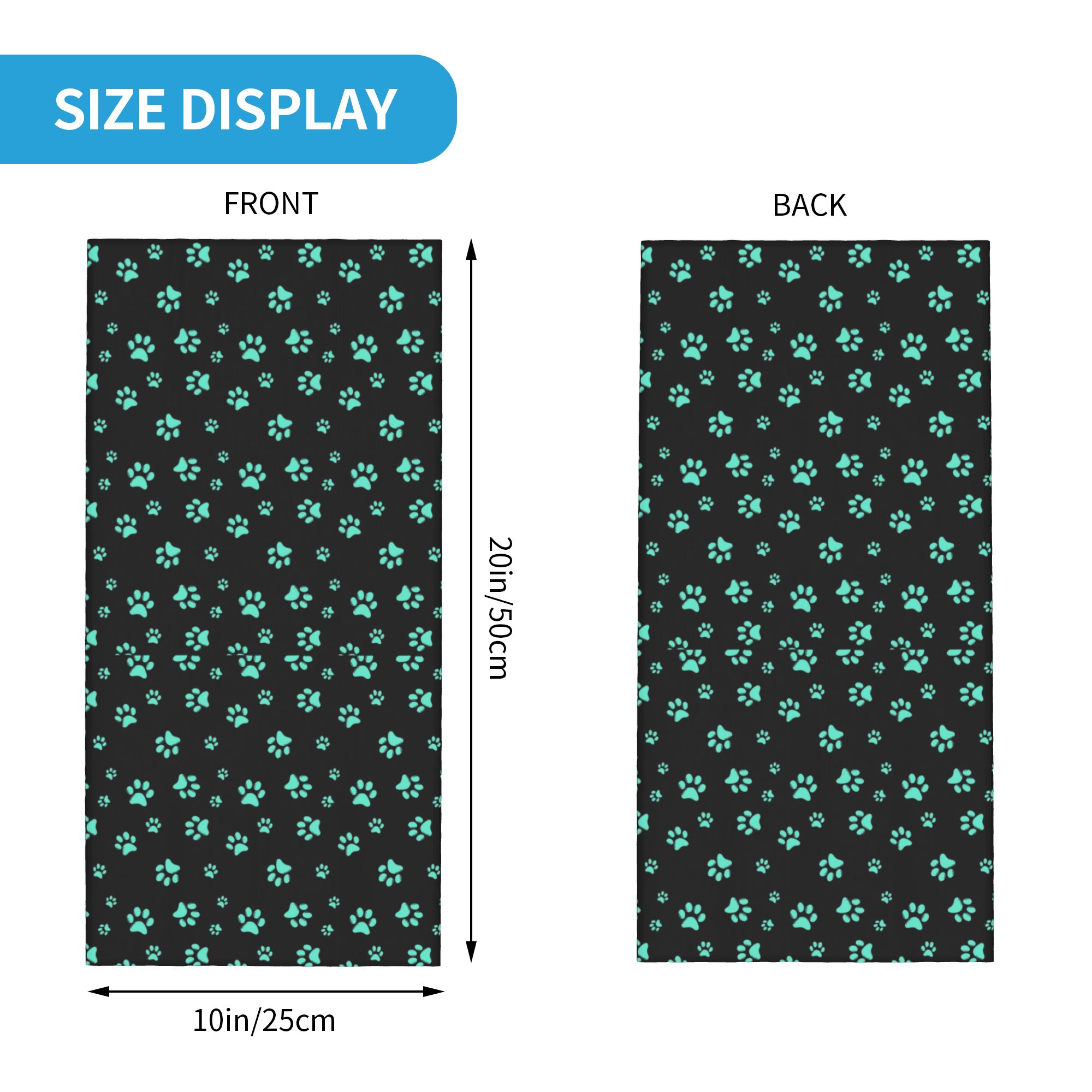 Custom Aqua Dog Paw Print Patt - Dog Bandana Scarf recension och pris